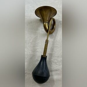 Vintage Brass and Black Decorative Horn